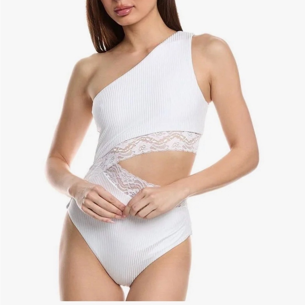 BEACH RIOT Celine Lace One-Piece White Swimsuit Xl